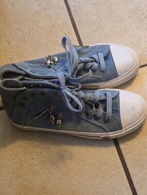 Womens Guoan Star Sneakers W/ Skull Zippers Sz 42